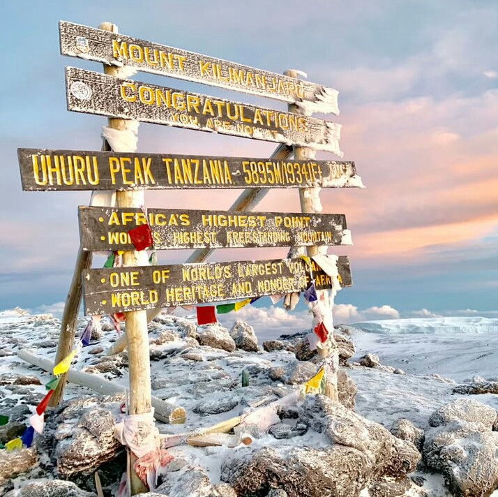 The ultimate summit at Uhuru Peak of Mount Kilimanjaro
