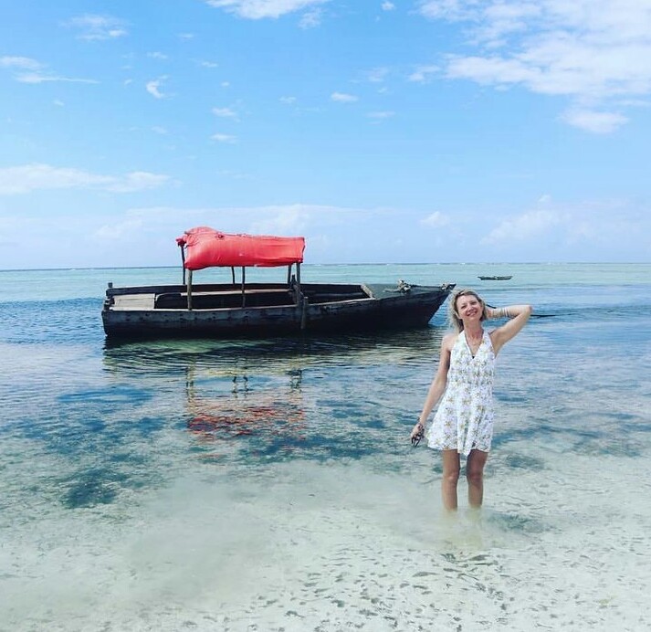 Tourist enjoying a peaceful holiday on the beaches of Zanzibar.